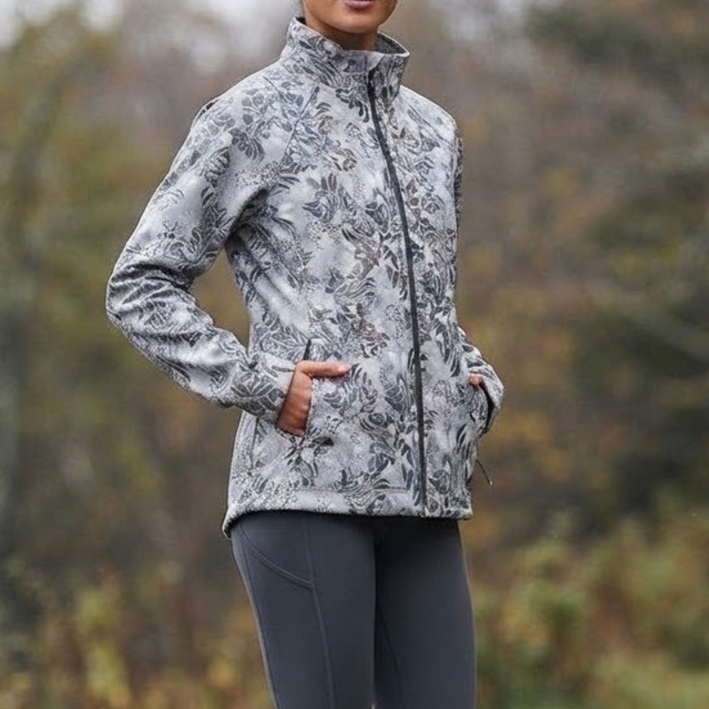 The North Face Apex Bionic Softshell Jacket Grey Floral Paisley Print Womens L